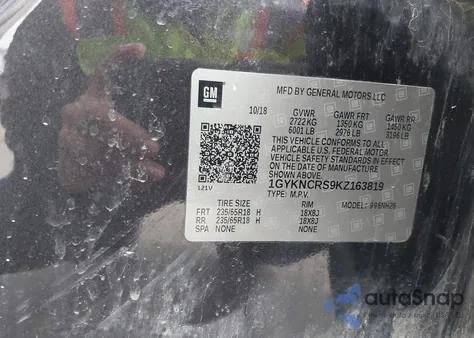 2019 Cadillac Xt5 Luxury from USA, damaged, VIN 1GYKNCRS9KZ163819